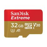 image produit SanDisk Extreme 32 GB MicroSD Card For Mobile Gaming, With A1 App Performance, Supports AAA/3D/VR Game Graphics And 4K UHD Video, 100MB/s Read Class 10, UHS-I, U3, V30