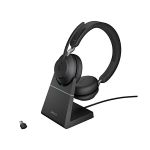 image produit Jabra Evolve2 65 Casque PC Sans Fil avec Station de Charge - Casque Audio Certifié UC Anti-Bruit avec Batterie Longue Durée - Adaptateur Bluetooth USB-C - Noir - livrable en France