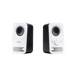image produit Logitech Z150 Enceinte PC, son stéréo, 2 haut-parleurs, puissance de crête de 6 watts, entrée 3,5 mm, contrôleur de haut-parleur droit, prise casque, prise britannique, PC/TV/téléphone portable, Blanc - livrable en France