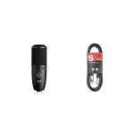 image produit AKG P120 Microphone électrostatique d’Enregistrement Studio & Stagg 3 m Câble Microphone XLR - XLR de Haute Qualité - Noir