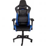 image produit T1 Race - Fauteuil Gaming de Bureau en Similicuir, Montage Facile, Ergonomique, Hauteur Réglable et Accoudoirs 4d, Confortable avec Dossier Inclinable - Noir/bleu