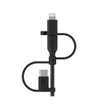 image produit Belkin Câble universel (câble de recharge 3-en-1 USB-C, Lightning, micro-USB, pour smartphones, tablettes, batteries externes, etc., 1 m)