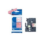 image produit Brother Textiles TZe-RE54 Ruban encreur doré sur rose Largeur 24 mm Longueur 4 m - livrable en France