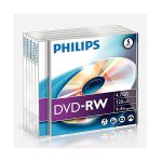 image produit Philips PHOV-RW4754JC Boîte de Media Vierge DVD-RW 5 Pièces, L'emballage peut varier