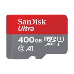 image produit SanDisk Ultra 400GB microSDXC Memory Card + SD Adapter with A1 App Performance Up to 120 MB/s, Class 10, U1, Red/Grey - livrable en France