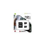 image produit Kingston Canvas Select Plus Carte MIcro SD SDCS2/64GB-2P1A Class 10 (2x cards,SD Adaptateur inclus)