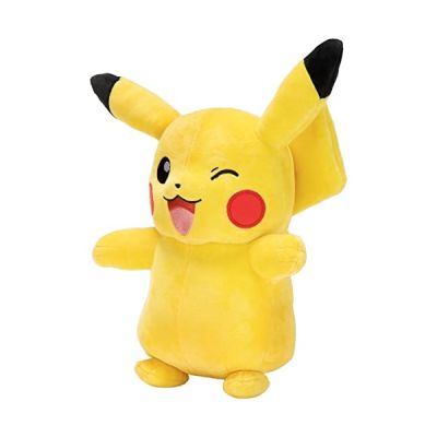 image Bandai - Pokémon - Peluche Pikachu 30 cm Toute Douce - Pokémon Pikachu Licence Officielle - Idée Cadeau Peluche Enfants Ados ou Adultes - Jouet Enfant 2 Ans et + - PKW97730