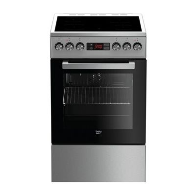 image Beko FSM57300GX, Cuisinière, Acier inoxydable, Rotatif, Toucher, En haut devant, émail, Céramique