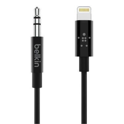 image Belkin Câble 3,5 mm avec connecteur Lightning de 1,8 m (certification Apple MFi , noir)