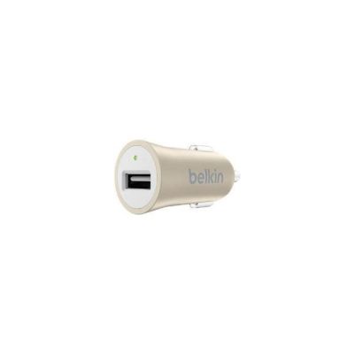 image Belkin - Chargeur Premium Allume-cigare USB Universel, 12W/2.4A pour Smartphone et Tablette - Or Métallique (Compatible iPhone 8/8+ et iPhone X)