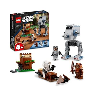 image LEGO 75332 Star Wars at-St, Jeu de Construction, Marcheur, avec Minifigurines Scout Trooper, Ewok, Pistolets Blasters, Décoration Le Retour du Jedi