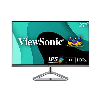 image ViewSonic VX2776-4K-mhd Moniteur 27", UHD, SuperClear® IPS, 2x HDMI, DisplayPort, haut-parleurs, H178 / V178 , chassis argenté sans bords