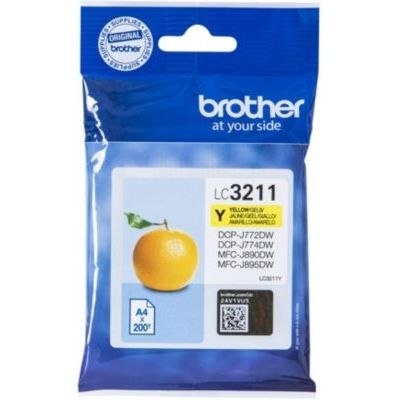 image Brother LC-3211Y 200pages Jaune cartouche d'encre - Cartouches d'encre (Brother, LC-3211, Jaune, DCP-J772DW DCP-J774DW MFC-J890DW MFC-J895DW, Standard Yield, 200 pages)