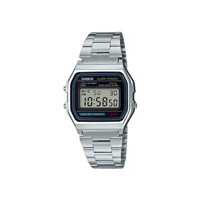 image Casio Montre Homme Digitale avec Bracelet en Acier Inoxydable – A158WEA-1EF