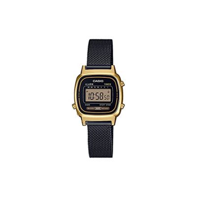 image Casio Femmes Digital Quartz Montre avec Bracelet en Acier Inoxydable Massif LA670WEMB-1EF