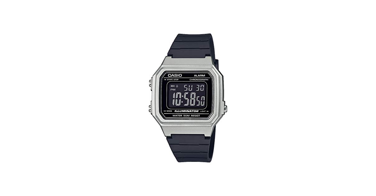Casio Orologio da polso da unisex al quarzo sportivo bracciale e cassa in resina di colore nero display analogico nero - W-217HM-7B