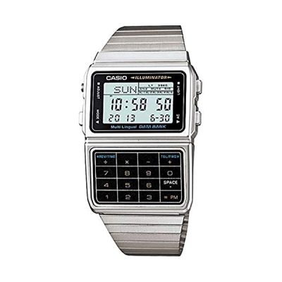 image Casio - DBC-611-1D - Databank - Montre Mixte - Quartz Digital - Cadran LCD - Bracelet Acier Gris