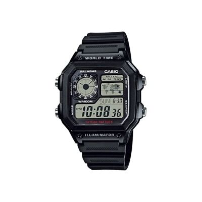 image Casio - AE-1200WH-1A - Montre Homme - Quartz Digitale - Bracelet Résine Noir