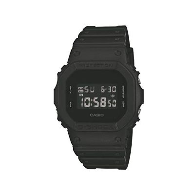 image Casio Montre Quartz Homme 43.00mm avec Cadran LCD Digitale et Bracelet en Rubber Strap Noir DW-5600BB-1ER