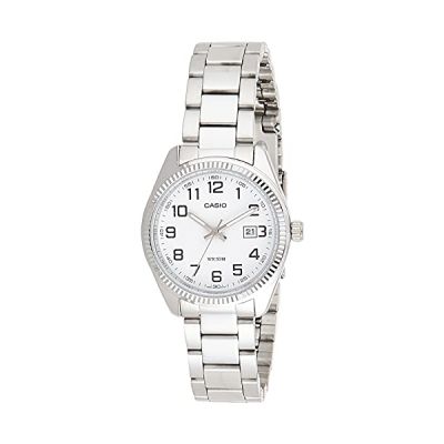 image Casio - LTP-1302D-7B - Classic - Montre Femme - Quartz Analogique - Cadran Blanc - Bracelet Acier Gris