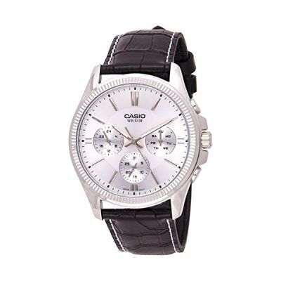 image Casio Hommes Analogique Quartz Montre avec Bracelet en Cuir MTP-1375L-7