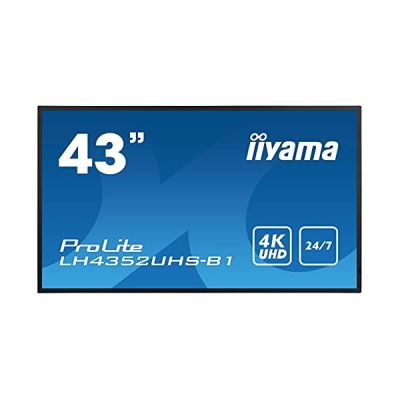 image iiyama LH4352UHS-B1 Affichage de Messages Panneau Plat de signalisation numérique 108 cm (42.5") IPS 4K Ultra HD Noir Intégré dans Le processeur Android 8.0