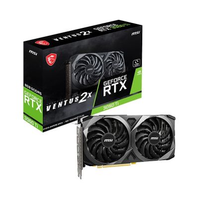 image Carte Graphique - MSI - GeForce RTX 3060 Ti VENTUS 2X 8G V1 LHR - 8 Go - GDDR6 - PCIe 4.0 - HDMI / 3 X DisplayPort (912-V397-247)