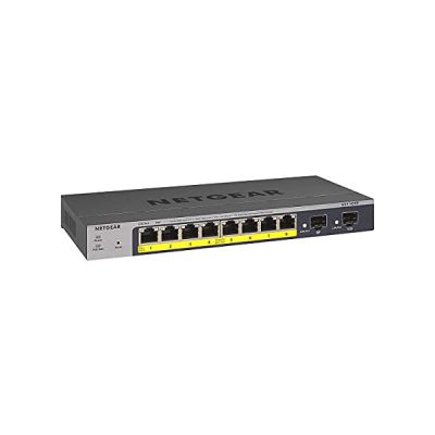 image NETGEAR (GS110TP) Smart Switch Ethernet PoE+ Web manageable 10 Ports RJ45 Gigabit (10/100/1000) ,administration cloud insight, switch RJ45 avec 8 Ports PoE+ 55W, 2 SFP Gigabit, Garantie à vie