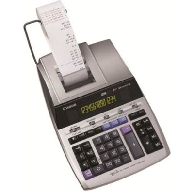 image Canon MP1411-LTSC Calculatrice de bureau avec Imprimante à ruban encreur 14 chiffres Ecran rétro-éclairé 2 couleurs Fonction Taxe / Business Finition métal argenté