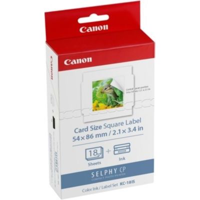 Canon - KC-18IS - Kit papier + encre 18 autocollants carrés pour série CP