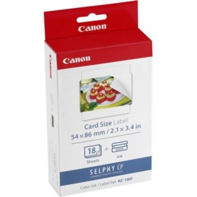 image CANON KC-18IF Kit cartouche et papier photo - 18 impressions - Format carte de crédit autocollant 5,4 × 8,6 cm