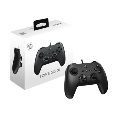 image MSI FORCE GC200 Manette de jeu filaire pour PC - Gâchettes à effet Hall, joysticks analogiques perfectionnés, deux moteurs de vibration, USB 3.0 - Filaire