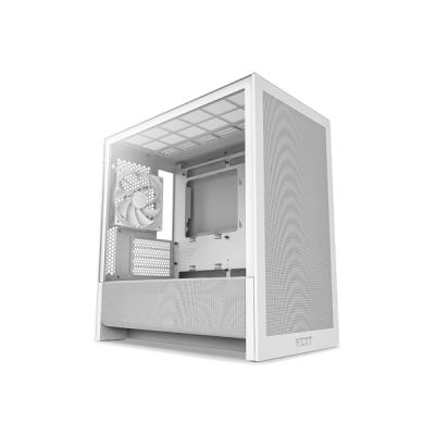 image NZXT H3 Flow – Boîtier PC Gaming Micro-ATX – Flux d’air optimisé – 1 Ventilateur 120 mm Inclus – GPU Taille Standard – Rad. 280 mm Avant, 240 mm Dessus – Carte mère Back-Connect – Blanc
