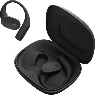 image JBL Sense Lite True Wireless écouteurs Ouverts sans Fil, Conception Crochet d'oreille, Conduction aérienne, OpenSound, 32 h d'autonomie, étanches IP54, compatibles Headphones, Noir