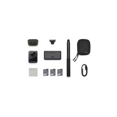 image DJI Bundle Vlog Osmo 360, caméra 360 idéale pour Vloggers avec émetteur Mic Mini, autonomie de Batterie prolongée, caméra d’Action avec imagerie 360° de 1 Pouce, vidéo 360° en 8K Native