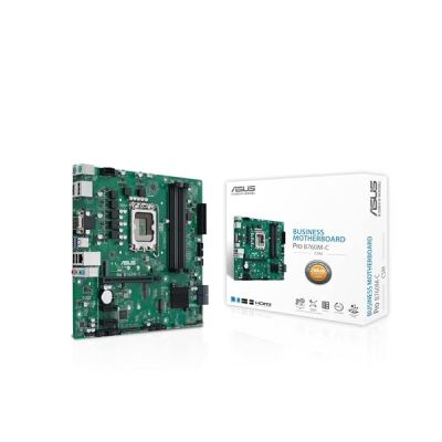 ASUS PRO B760M-C-CSM – Carte mère PRO Intel B760 LGA 1700 ATX (DDR5, 16 x PCIe 4.0, M.2, 2 x DisplayPort, HDMI, VGA, SATA 6 Gbps, USB 3.2 Gen 1 Type-C)