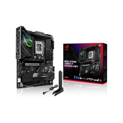 image ASUS ROG Strix Z890-F Gaming WiFi – Carte mère Gaming Intel ATX (DDR5, 16+1+2+2 DrMOS, PCIe 5.0, 5 x M.2, WiFi 7, AI Overclocking, AI Networking II, Aura Sync RGB)