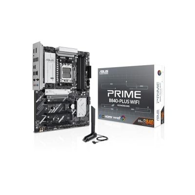 AMD B840 ATX Motherboard, DDR5, PCIe 4.0 Ready, Three M.2 Slots, Wi-FI 6E, Realtek 2.5Gb Ethernet, DisplayPort, HDMI™, Rear USB 10Gbps Type-A & Type-C® Support, BIOS Flashback™, Aura Sync