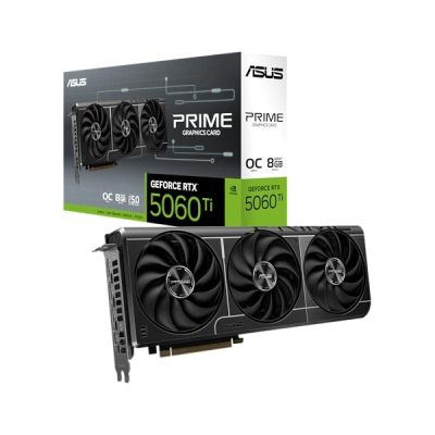 image ASUS Prime GeForce RTX 5060 Ti 8GB GDDR7 OC Edition The SFF-Ready (PCIe 5.0, 8GB GDDR7, HDMI/DP 2.1, 2.5-Slot, Axial-Tech Fans, Dual BIOS)