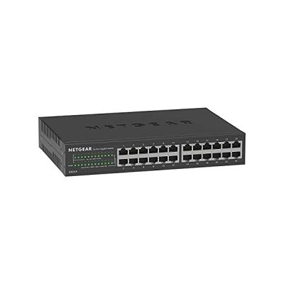 image Netgear (GS324 Switch Ethernet 48 Ports RJ45 Gigabit, Format Bureau/Rack, Boitier Robuste en Métal, Silencieux sans Ventilateur pour Une Connectivité Simple et Abordable