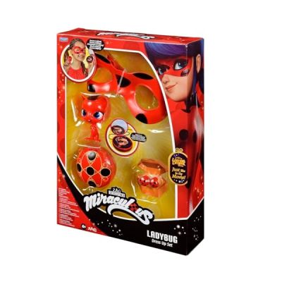 image Bandai - Miraculous Ladybug - Set de Transformation - Déguisement Ladybug - Masque Yoyo Miroir Boucles d'oreilles Kwami Tikki - Déguisement Miraculous et accessoires - Jouet Enfant 4 ans et + - P50604