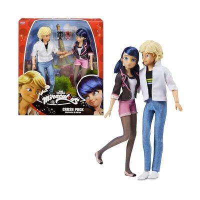 image BANDAI - Miraculous - Set de Jouet - Pack 2 Poupées Marinette et Adrien - Crush Pack - Figurines Miraculous 26cm - Figurines pour Enfant Marinette Adrien - Jouet Enfant 4 Ans et + - P50377