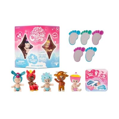 image BANDAI - Bibi Chibis - Pack de 5 - Modèle Aléatoire - Mini-Figurines bébé à Collectionner - 5 Figurines Chibi Dont 3 Mystères - Pack Surprise édition limitée - Jouet Enfant 5 Ans et + - ELB93407