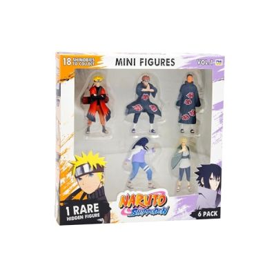 image BANDAI - Naruto Shippuden - Pack 6 Mini-Figurines Dont 1 Rare cachée - Collection Figurines Naruto - Coffret de 6 Inclus 1 Personnage Shinobi aléatoire Surprise - Jouet Enfant 4 Ans et + - PMN2060