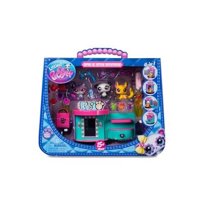 image Littlest Pet Shop - Coffret Sweet and Style - Boutique 4 en 1 - Pack de 3 Animaux, 15 Accessoires, 1 Carte, 1 Code Roblox - Mini-Figurines Animaux à Collectionner - Jouet Enfant 4 Ans et + - BF00722