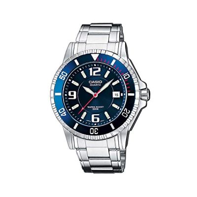 image Casio - MTD-1053D-2A - Casual - Montre Homme - Quartz Analogique - Cadran Bleu - Bracelet Acier Gris