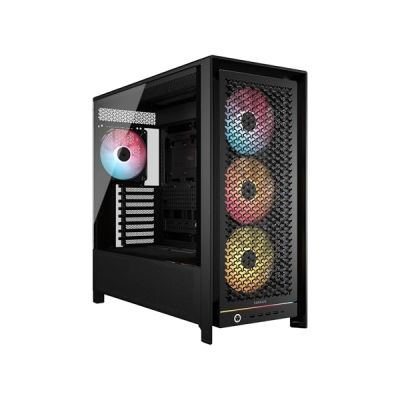 image CORSAIR Frame 5000D RS ARGB Boîtier Modulaire Mid-Tower à Haut Débit d'air – 4X Ventilateurs RS Pré-Installés, Système de Support pour Ventilateur InfiniRail – Noir