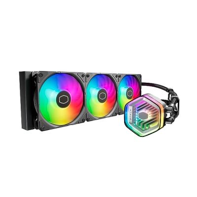 image Cooler Master MasterLiquid Atmos 360 Black Watercooler CPU - Kit Watercooling AIO, Pompe à Double Chambre, Ventilateurs Sickleflow 120 Edge, ARGB Gen 2, Brackets LGA1700 & AM5