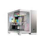 image produit Corsair 2500X Boîtier Petit Tour mATX à Double Chambre – Verre Trempé Panoramique - Connexion Inversée Compatible avec la Carte Mère – Pas de Ventilateurs Inclus – Blanc/Gris Satiné Aluminium