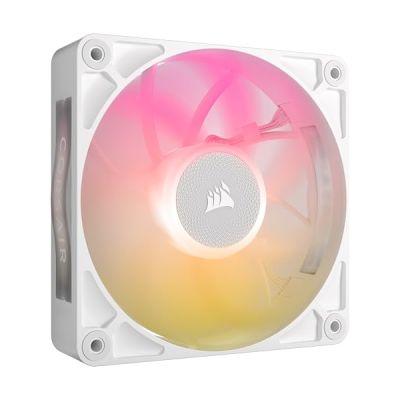 image CORSAIR iCUE Link RX120 Max RGB 120mm PWM Ventilateur Épais – Pression Statique Élevée – Palier à Dôme Magnétique – Ventilateur Unique – Blanc